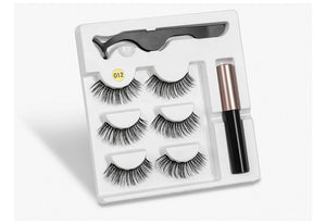 3 Pairs Charming Magnetic Eyelashes with Matched Eyeliner Set - 20 Plus Unique Design