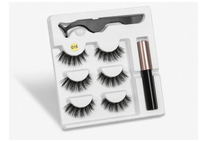 3 Pairs Charming Magnetic Eyelashes with Matched Eyeliner Set - 20 Plus Unique Design