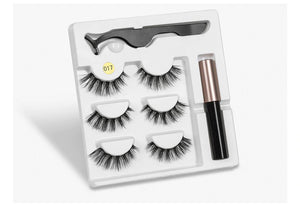 3 Pairs Charming Magnetic Eyelashes with Matched Eyeliner Set - 20 Plus Unique Design