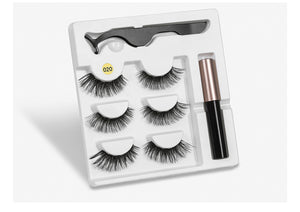 3 Pairs Charming Magnetic Eyelashes with Matched Eyeliner Set - 20 Plus Unique Design