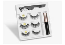 Load image into Gallery viewer, 3 Pairs Charming Magnetic Eyelashes with Matched Eyeliner Set - 20 Plus Unique Design