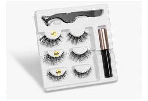 3 Pairs Charming Magnetic Eyelashes with Matched Eyeliner Set - 20 Plus Unique Design